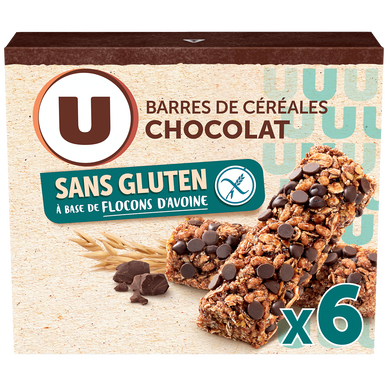 Barres de céréales saveur chocolat sans gluten  boîte de 138g