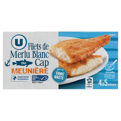 Filets de merlu blanc meunière MSC  étui de 450g