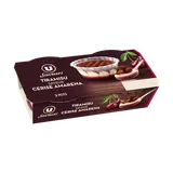 Dessert pâtissier au mascarpone avec cerises aromatisées 22% et génoise saupoudrée de cacao  2x100g