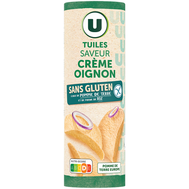 Tuiles saveur crème oignon sans gluten, tubo 170g