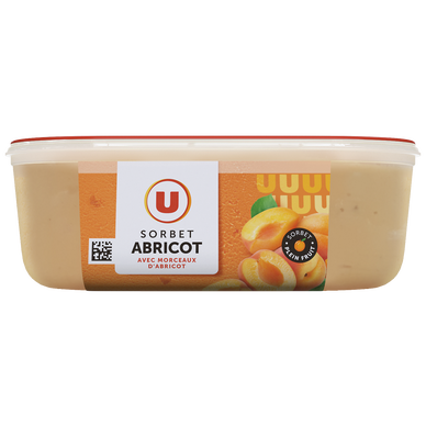Sorbet plein fruit abricot - bac 1L 650G