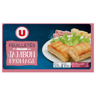 Feuilleté jambon fromage  8x65g  -  520g