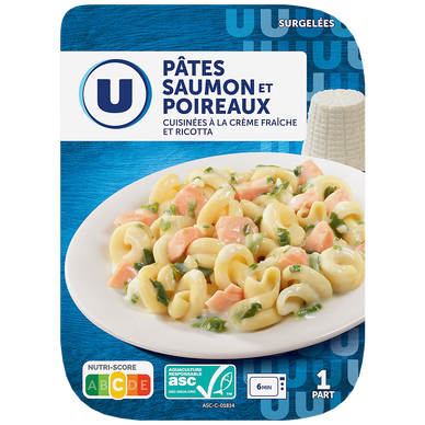 Plat cuisiné individuel Pâtes saumon poireaux sauce ricotta 300g