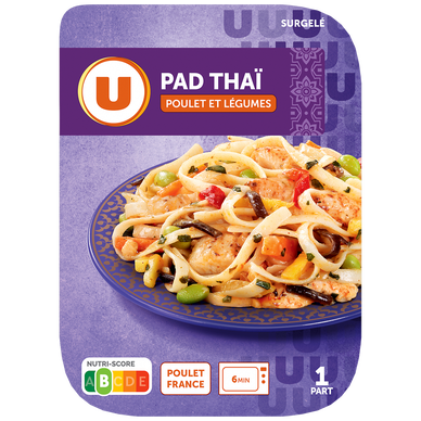Plat cuisiné individuel Pad thai au poulet et légumes surgelés 300g