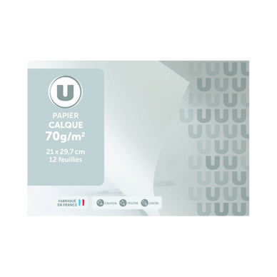 Pochette papier calque A4 70g 12 feuilles