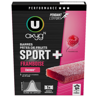 Pâtes de fruits énergie framboise U, x5, 125g