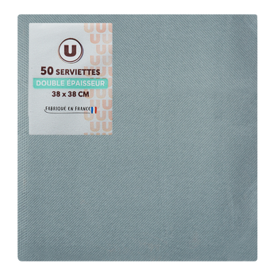 Serviette gris x50 - 38x38cm