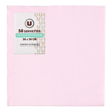 Serviette rose clair x50 - 38x38cm