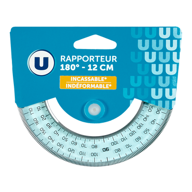 Rapporteur 180 degrés 12cm biseauté