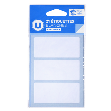 Étiquette autocollante vierge 34x75mm x21