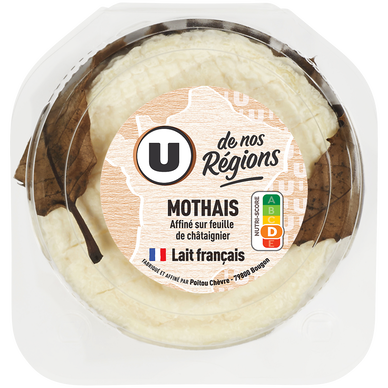 Mothais affiné au lait de chèvre pasteurisé sur feuille de châtaignier25% de MG, 180g