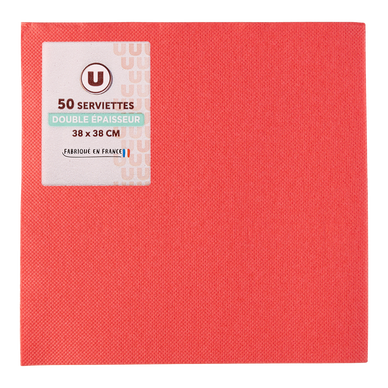 Serviette rouge x50 - 38x38cm