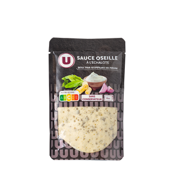 Sauce oseille échalote élaborée en France, sachet de 180g