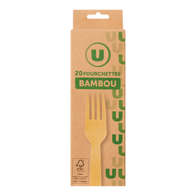 Fourchette U en bambou x20