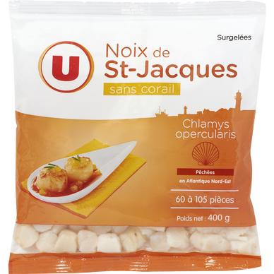 Noix de Saint Jacques-pétoncle-sans corail  400g