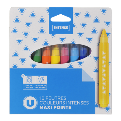 Feutre pointe maxi intense x10 assortis
