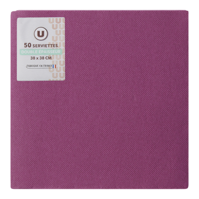 Serviette prune x50 - 38x38cm