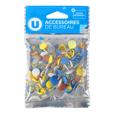 Punaise couleur x120 coloris assortis