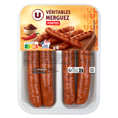 Merguez forte boeuf/mouton,  4 pièces, 220g