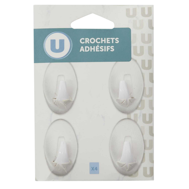 Crochet adhésif petit modèle x4
