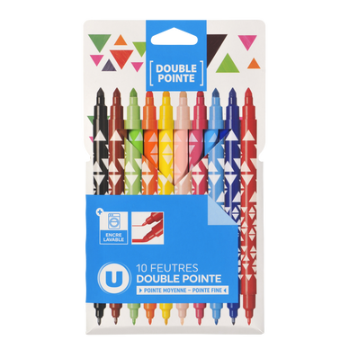 Feutre bi-couleurs x10