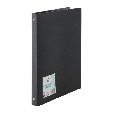 Classeur souple 4 anneaux noir opaque 25mm A4