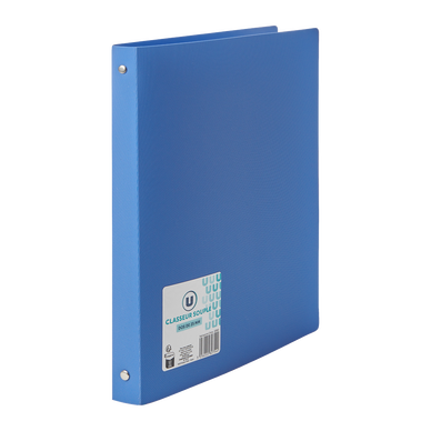 Classeur souple 4 anneaux bleu opaque 25mm A4