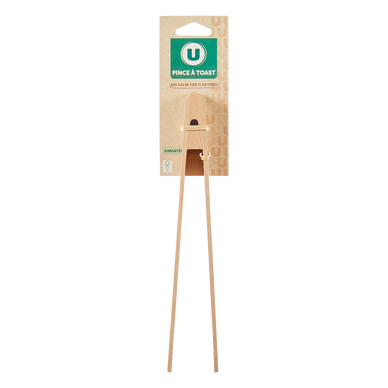 Pince à toast aimantée en bois