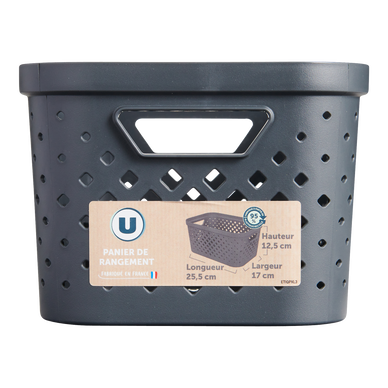 Panier de rangement gris - 4,5L