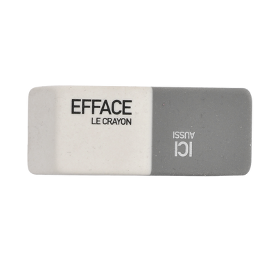 Gomme double usage gris/blanc