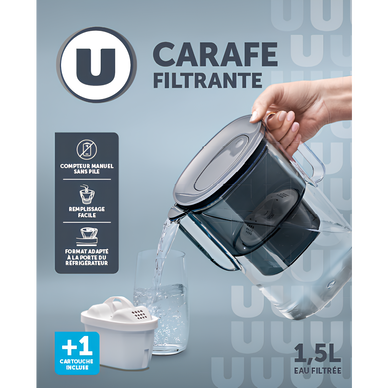 Carafe filtrante + cartouche ovale