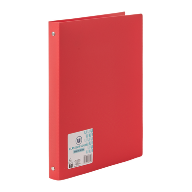 Classeur souple 4 anneaux rouge opaque 25mm A4