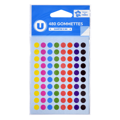 Pastilles autocollantes 8mm  x480