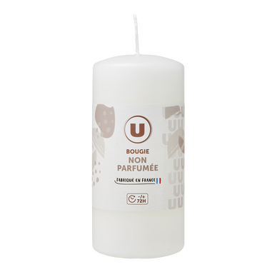Bougie 68X145mm non parfumée blanc