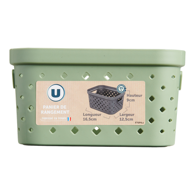 Panier de rangement plastique vert - 1,5L