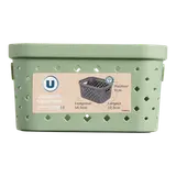 Panier de rangement plastique vert - 1,5L