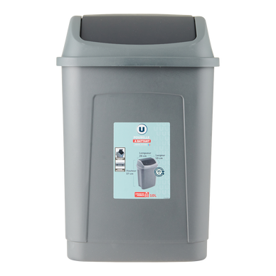 Poubelle swing anthracite - 10L