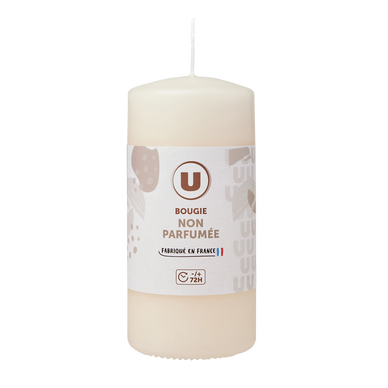 Bougie 68X145mm non parfumée ivoire