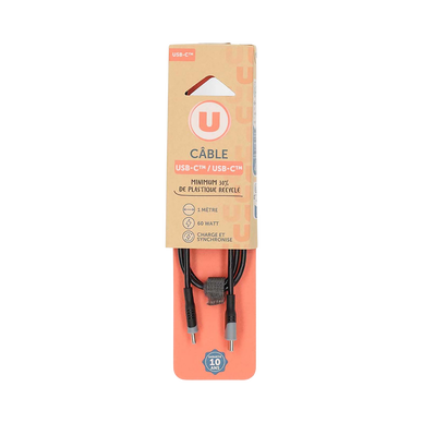 Câble USB-C/USB-C U en PVC 1m 60w