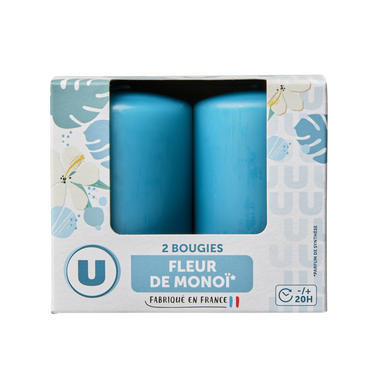 Bougie 48x80mm fleur de monoï x2