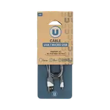 Câble USB-A/micro USB U NE419 textile 1m 10w gris/blanc