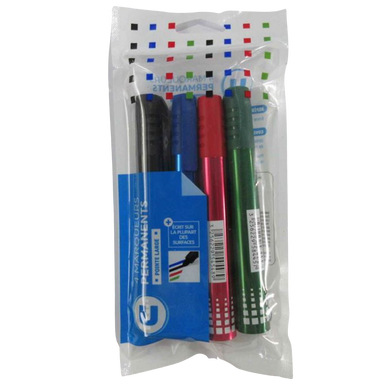 Marqueur permanent large x4 assortis