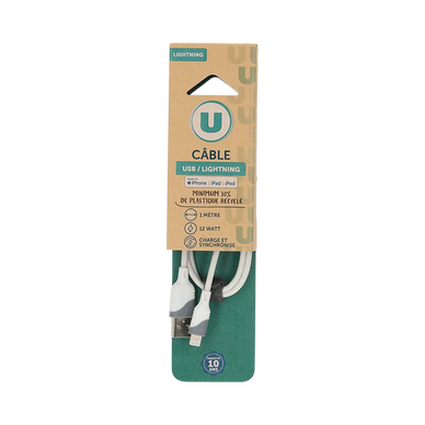 Câble Lightning/USB-A U en PVC 1m 12w