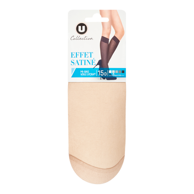 Lot de 3 paires de mi-bas voile lycra satine 15 deniers