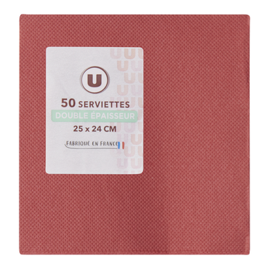 Serviette bordeaux x50 - 25x24cm