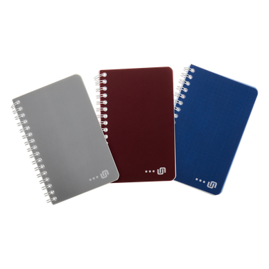 Carnet spirale 9x14cm 5x5 ligne assortis - U