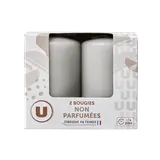 Bougie 48x80mm non parfumée gris x2