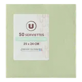 Serviette olive x50 - 25x24cm