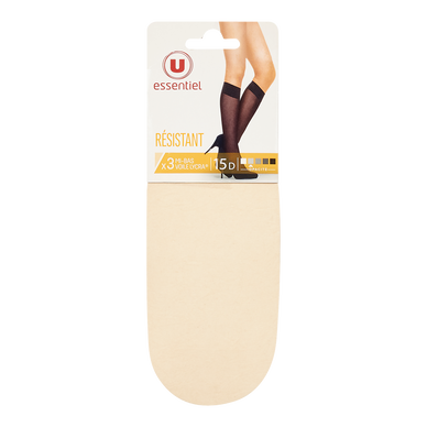Lot de 3 paires de mi bas voile resistant 15 deniers