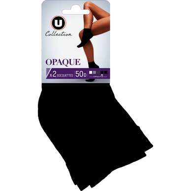 Lot de 2 socquettes opaques microfibre